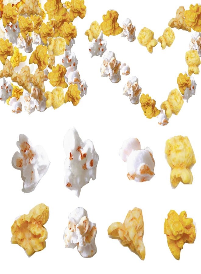 EUGFI 150 Pcs Miniature Fake Popcorn, Eight Styles Artificial Resin Popcorn Models for DIY Crafts, Dollhouse Decor, Christmas Ornaments, Party Props, Earring Making, Mixed Colors - Image 2
